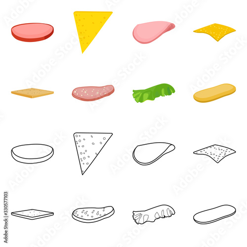 Isolated object of breakfast and delicious logo. Collection of breakfast and tasty vector icon for stock.