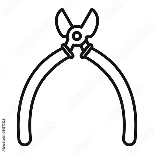Repair service pliers icon. Outline repair service pliers vector icon for web design isolated on white background