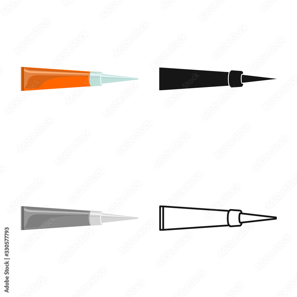 Isolated object of tube and chemical sign. Graphic of tube and super stock vector illustration. Isolated object of tube and chemical sign. Graphic of tube and super stock vector illustration.