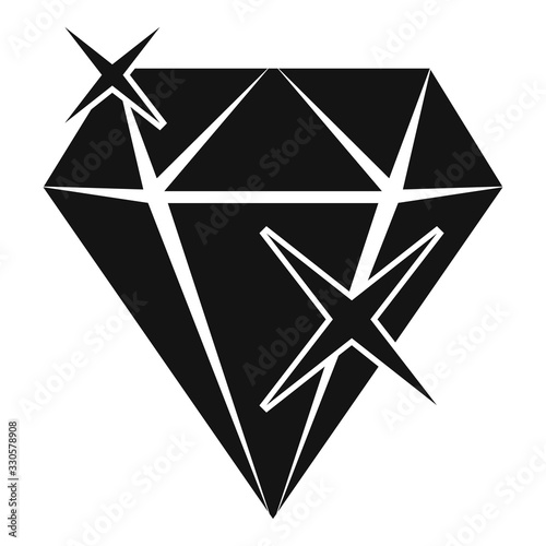 Shiny diamond icon. Simple illustration of shiny diamond vector icon for web design isolated on white background