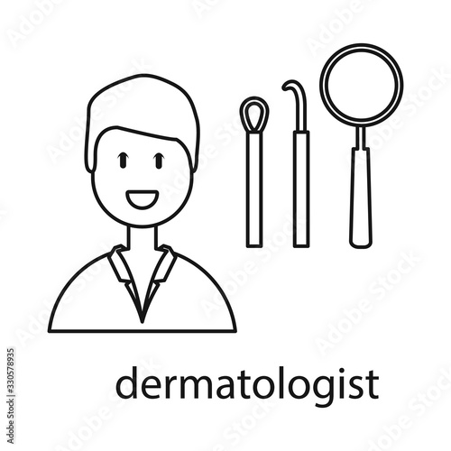 Vector illustration of dermatologist and scar logo. Collection of dermatologist and dermatology stock symbol for web.
