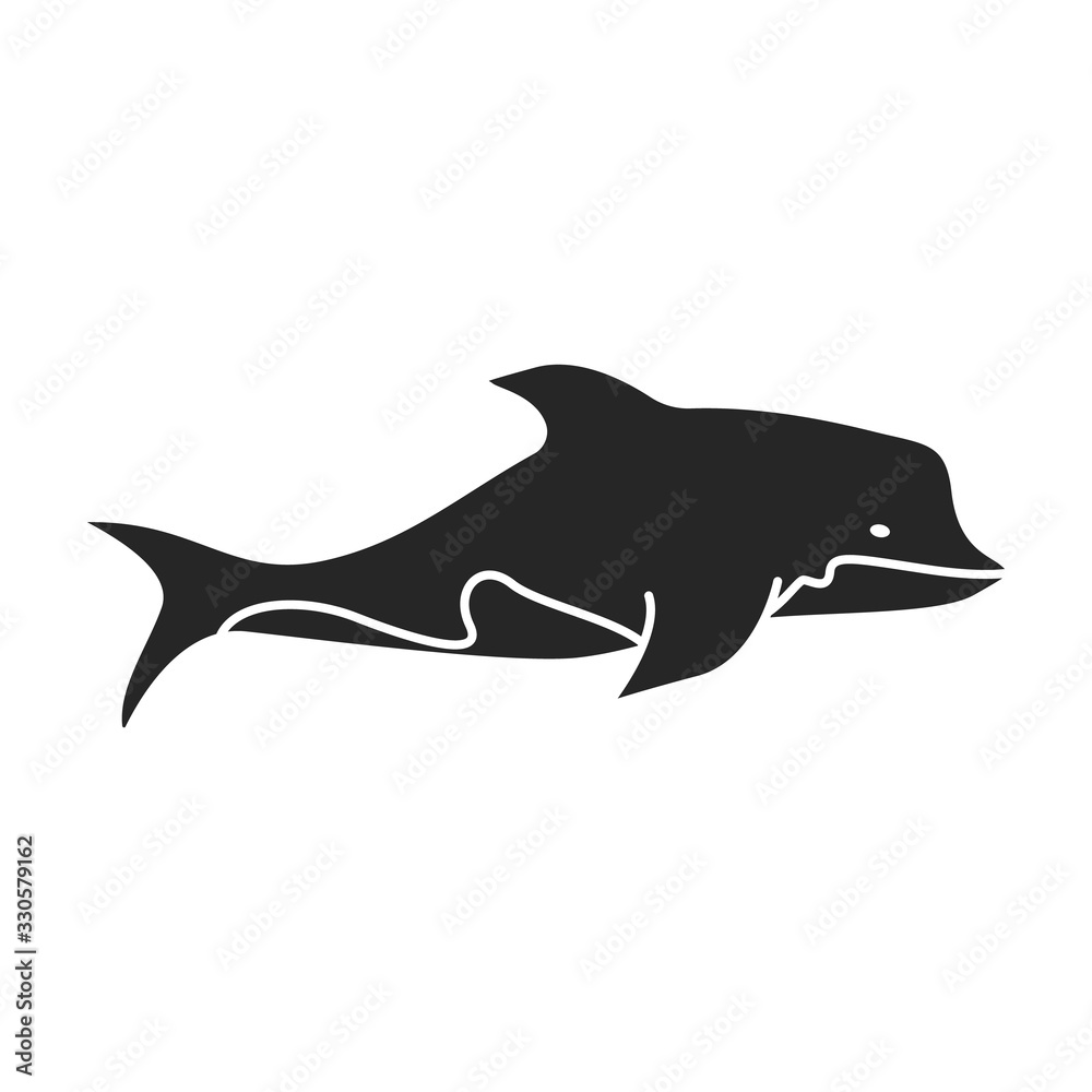 Dolphin vector icon.Black vector icon isolated on white backgroun dolphin. Dolphin vector icon.Black vector icon isolated on white backgroun dolphin.