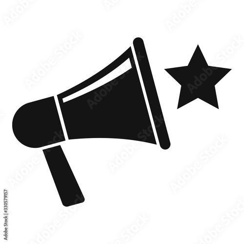 Plakat Celebrity megaphone icon. Simple illustration of celebrity megaphone vector icon for web design isolated on white background