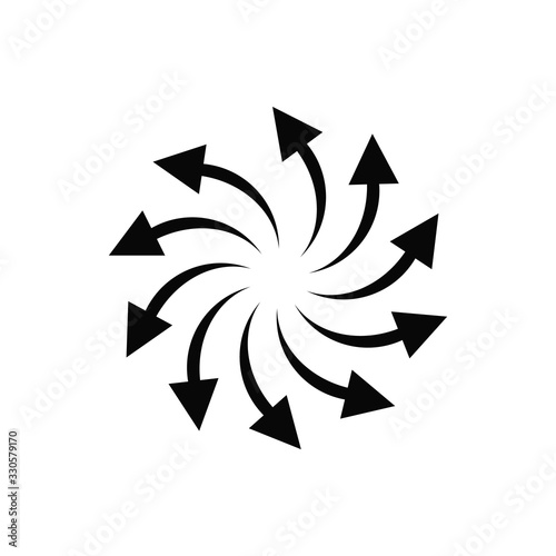 Isolated vector sign of circular outward arrows.