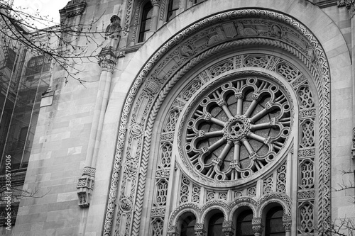 detail of the jewish Temple Emanu-El in new york city NYC USA 