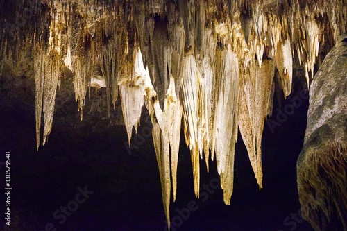 Rock Formations inside Carlsbad Carven in New Mexico photo