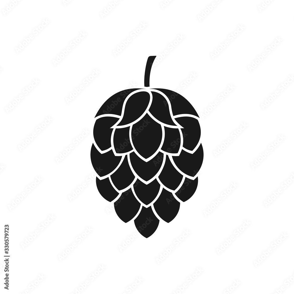 Hop icon isolated on white. Beer hop brewing emblem icon label logo, Vector illustration. Hop icon isolated on white. Beer hop brewing emblem icon label logo, Vector illustration.