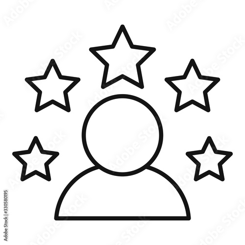Celebrity person icon. Outline celebrity person vector icon for web design isolated on white background