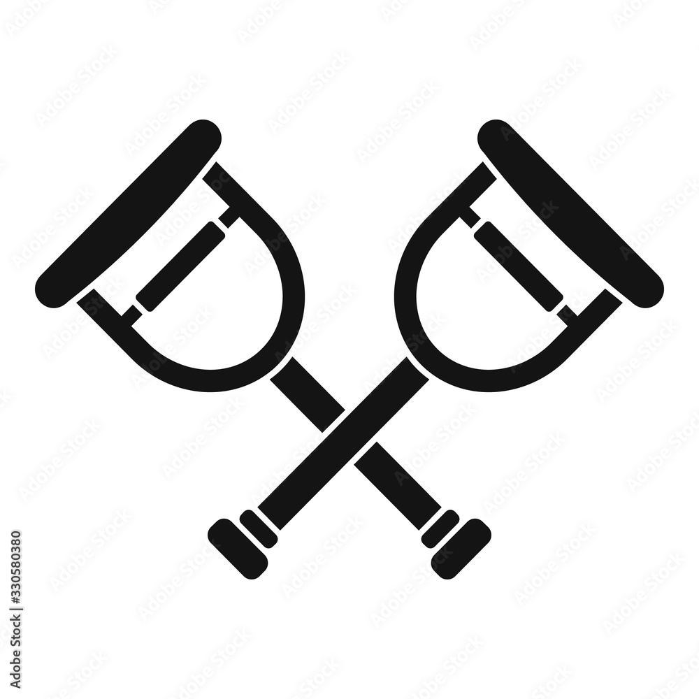Wood crutches icon. Simple illustration of wood crutches vector icon for web design isolated on white background