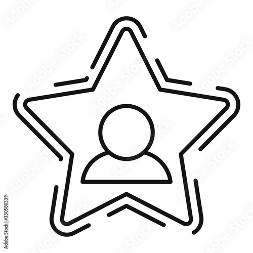 Avatar star celebrity icon. Outline avatar star celebrity vector icon for web design isolated on white background