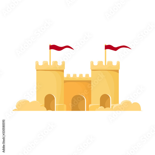 Sand castle vector icon.Cartoon vector icon isolated on white background sand castle .