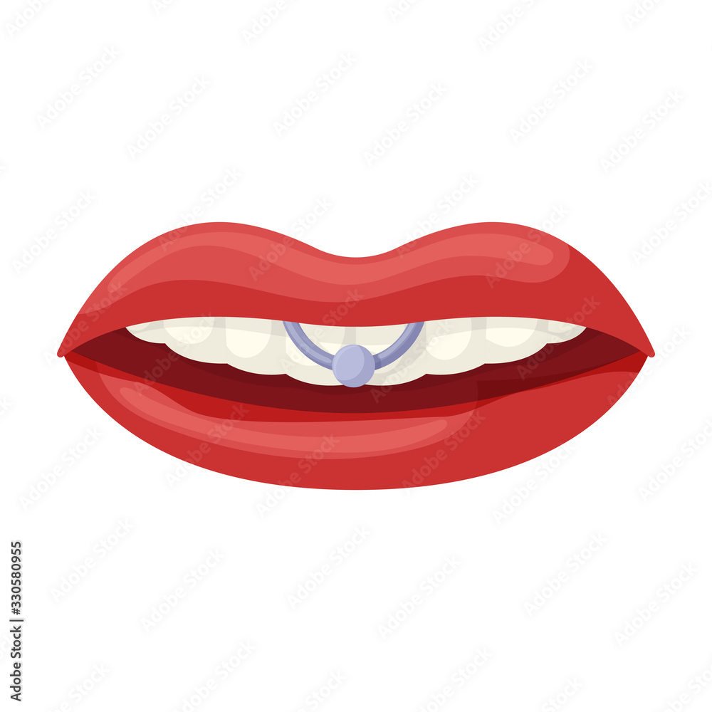 Piercings of tongue vector icon.Cartoon vector icon isolated on white background piercings of tongue.