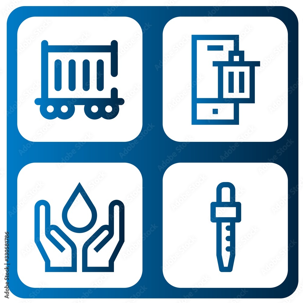 container simple icons set container simple icons set