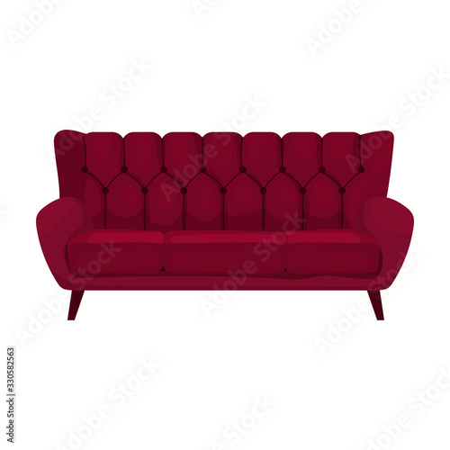 Sofa vector icon.Cartoon vector icon isolated on white background sofa .
