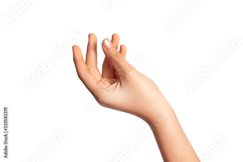 Hand of a woman hand showing finger gestures