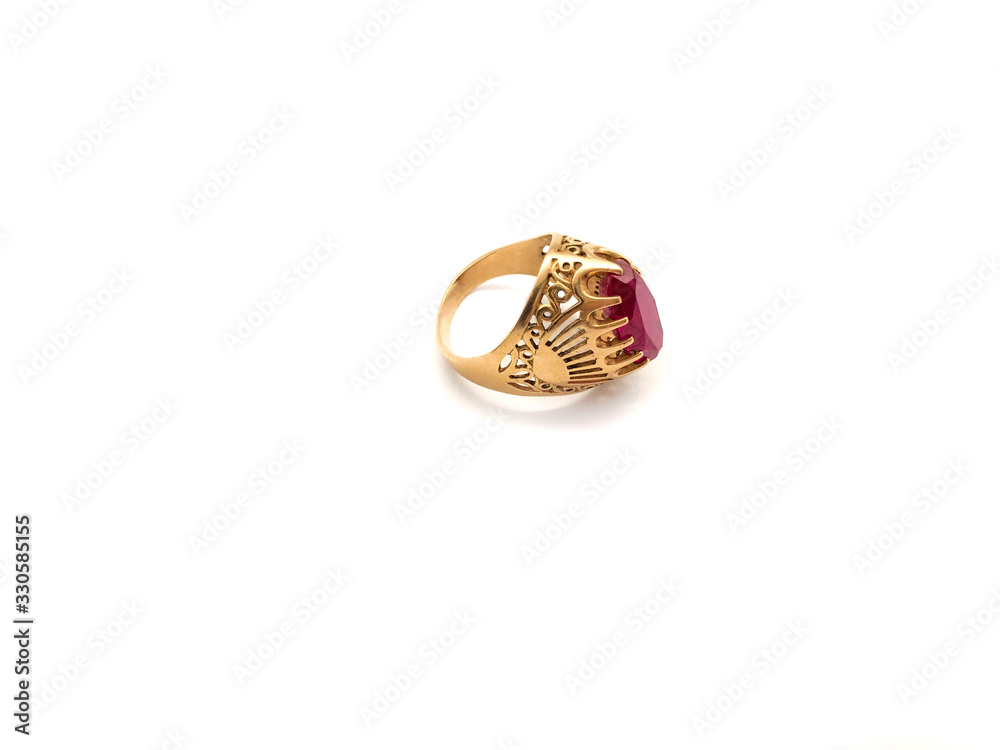 Golden ring isolated on a white background. Antique gold ring. Jewelry. Golden ring isolated on a white background. Antique gold ring. Jewelry.