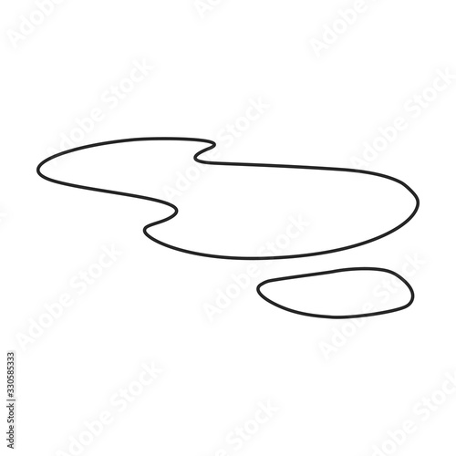 Water puddle vector icon.Outline vector icon isolated on white background water puddle.