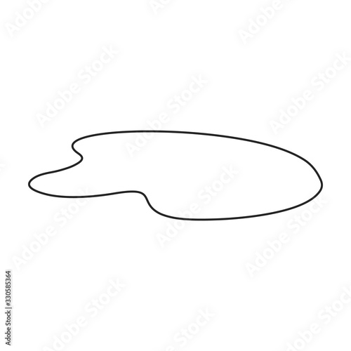 Water puddle vector icon.Outline vector icon isolated on white background water puddle.