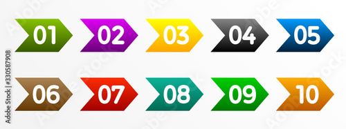 Modern colorful numbers button set multicolored – for stock vector