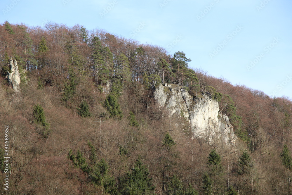 Felsen im oberfränkischen Wald im Frühling