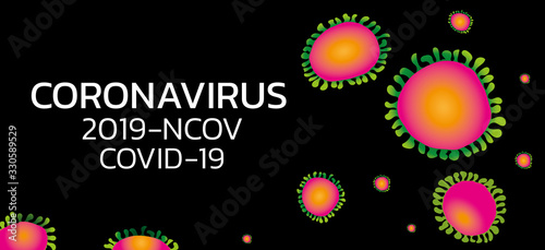 Vector illustration of the coronavirus 2019-nCov.Template with virus graphics and text for banner, poster or other element.	