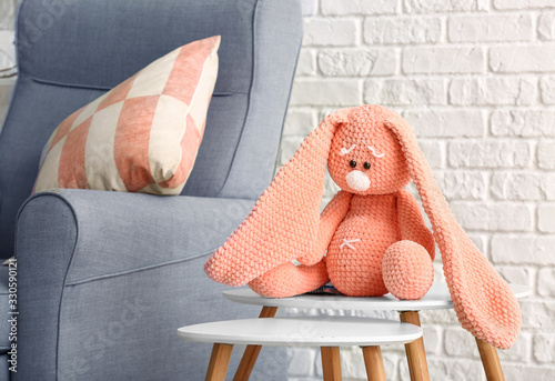 Adorable knitted pink bunny...