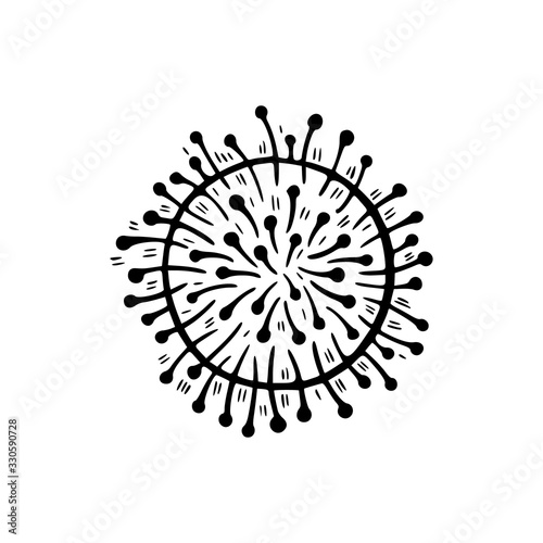 Coronavirus virus bacteria cell vector illustration isolated on white