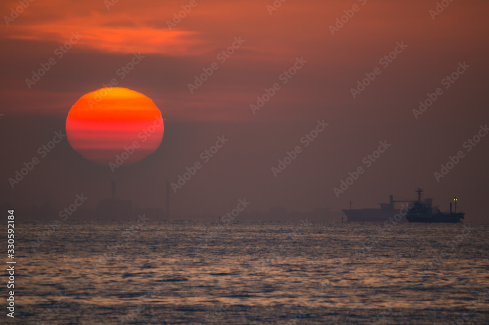 朝の海の昇る太陽DSC0632