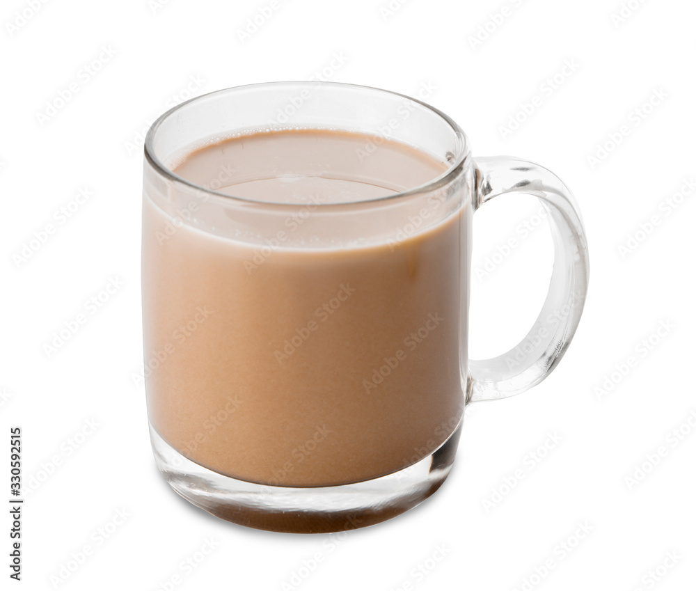 Cup of hot cocoa drink on white background Cup of hot cocoa drink on white background