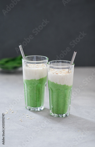 Wallpaper Mural Spinach smoothies with oatmeal smoothies in a glass  Torontodigital.ca