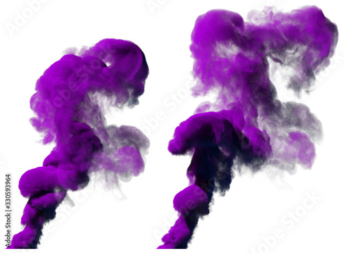 3D illustration of object - nice purple smoke isolated on white background