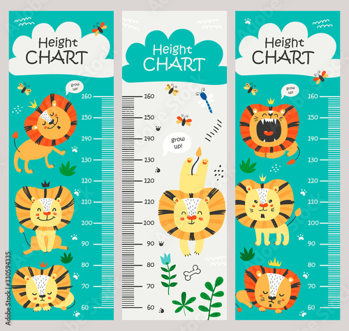 Kids height chart with lions