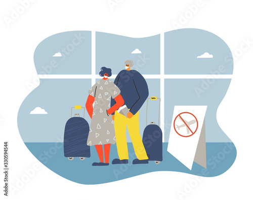 Coronavirus 2019 icon People in  medical face mask