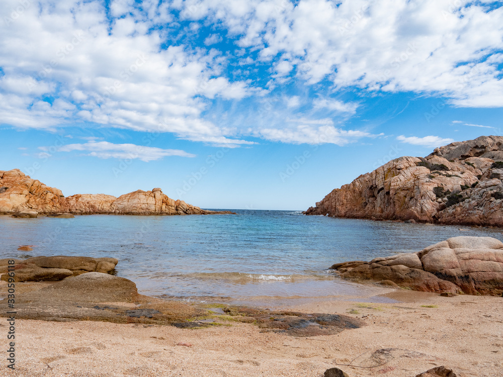 the beach of cala crucitta in the island of maddalena, sardinia