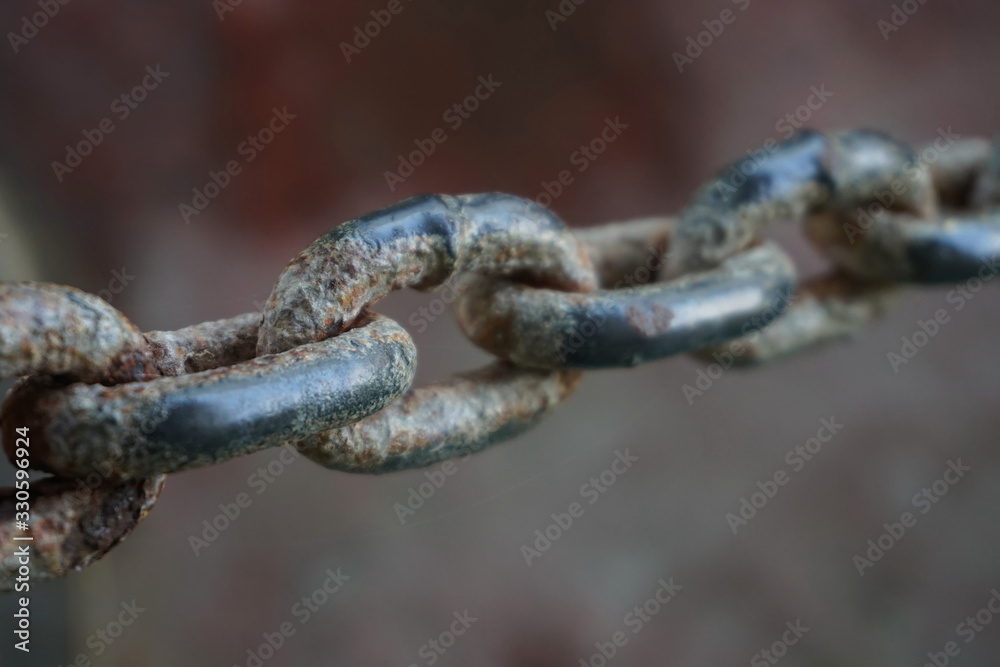 Close up of Steel chain, Rusty chains. Selective focus Close up of Steel chain, Rusty chains. Selective focus