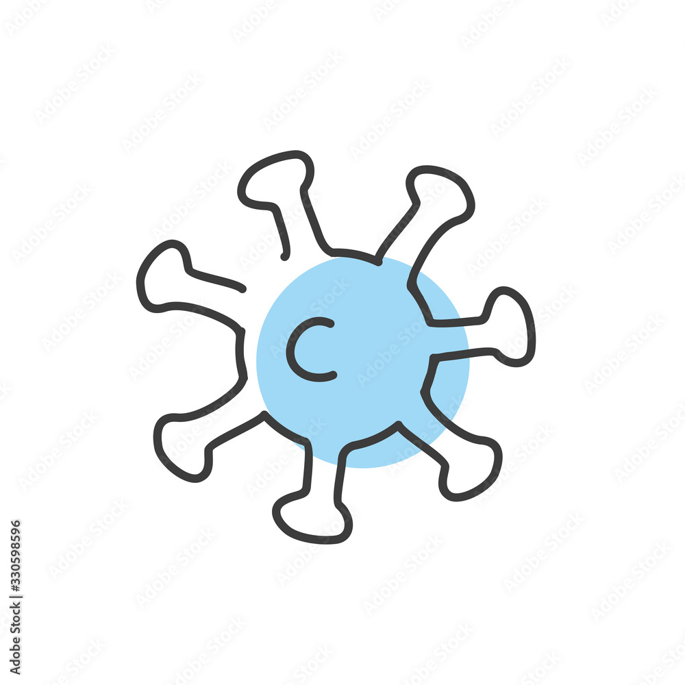 Corona virus simple handwritten line design icon logo Corona virus simple handwritten line design icon logo