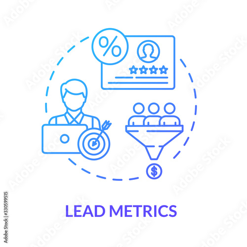 Lead metrics concept icon. Customer rewards and loyalty programs. Target marketing strategy, audience trust idea thin line illustration. Vector isolated outline RGB color drawing