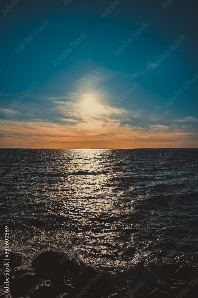 Fototapeta premium sunset over the sea raa, Sweden