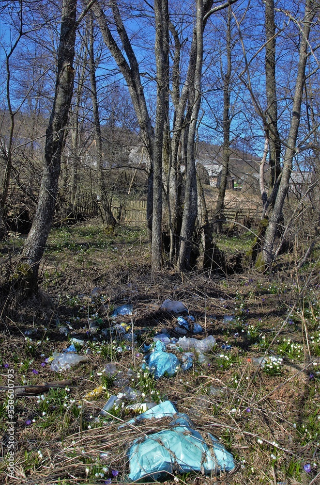 pollution with household waste in nature pollution with household waste in nature