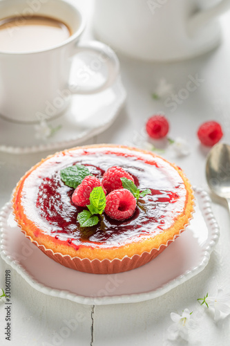 Hot and sweet raspberry cheesecake made with fresh berries