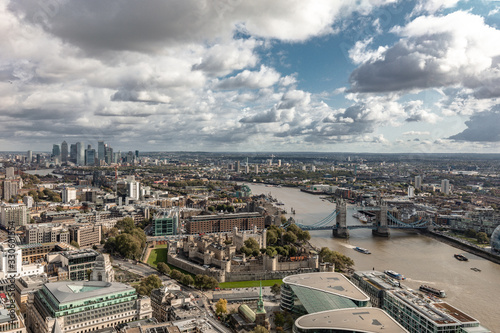 View over the Thames and city of London from the Sky Garden, United Kingdom