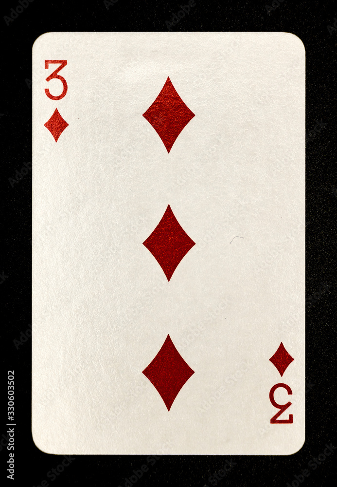 Obraz premium Three of Diamonds Playing Card