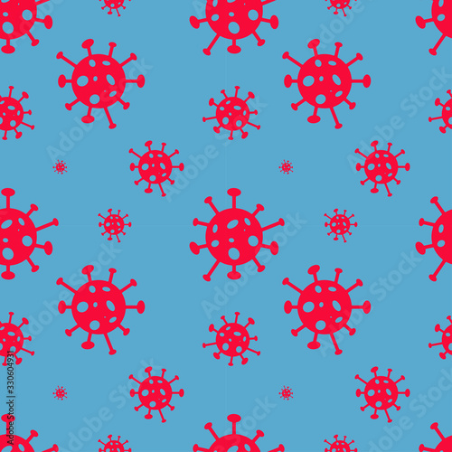 Novel coronavirus 201--nCov background. Seamless pattern. Dangerous coronavirus outbreaks in China. Vector pattern.