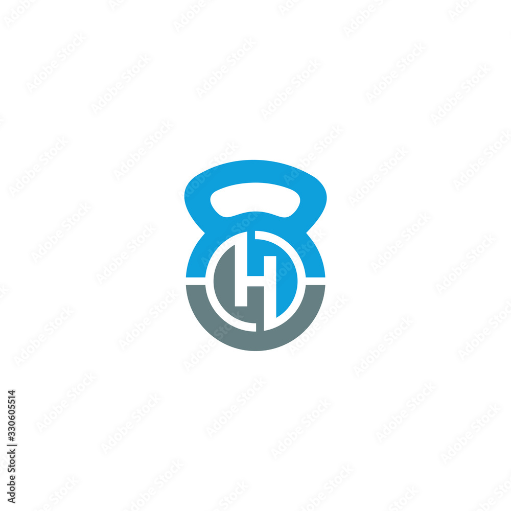 kettlebell Initials letter H logo Design Vector kettlebell Initials letter H logo Design Vector