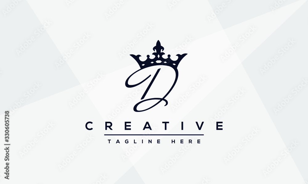 Creative modern letter D logo design, Minimalist D DD initial based vector icon.