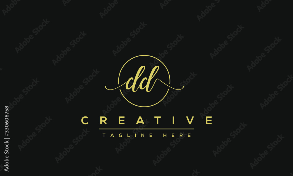 Creative modern letter D logo design, Minimalist D DD initial based vector icon.