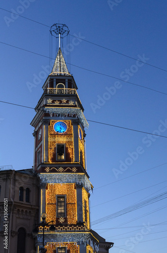 clock tower at peterburg 