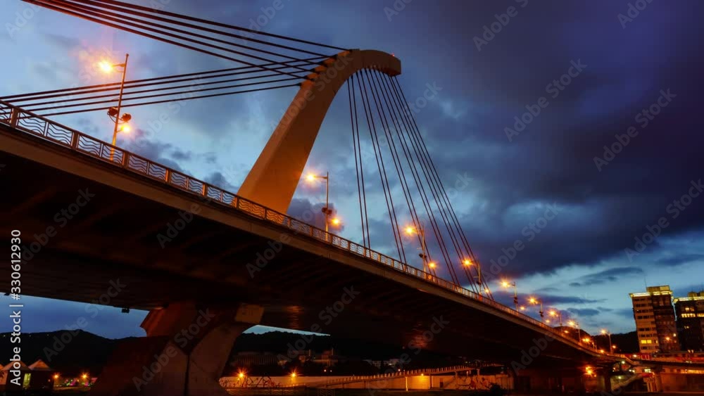 Sunset to twilight time lapse of Dazhi Bridge