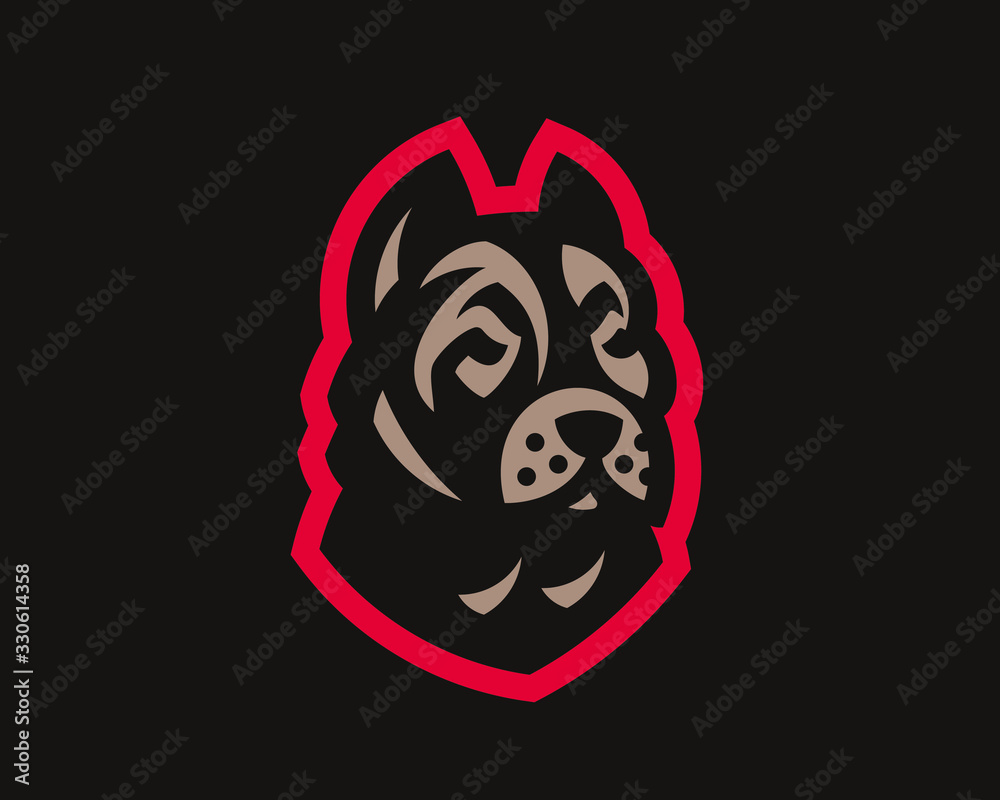 American pitbull modern logo. Dog design emblem template for a sport and  eSport team. Stock Vector | Adobe Stock