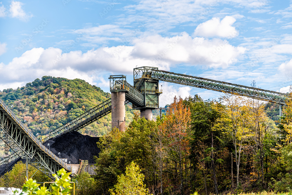 Charleston, West Virginia, USA city with industrial factory coal